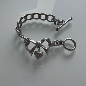 Vintage Juicy Couture Silver Pave Bow Bracelet